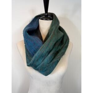 Terra Handmade Infinity Scarf Teal Multicolor Made in Ecuador Sustainable Fabric